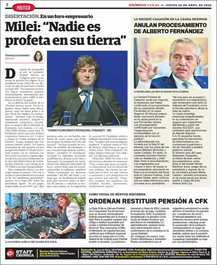 Evolucion Streaming | FM PUPULAR CUENCA - Tapa del diario Crónica